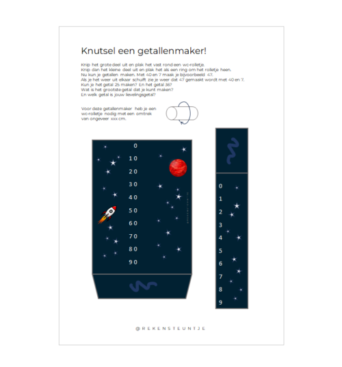 Bouwplaat getallenmaker rekensteuntje Bouwplaat
