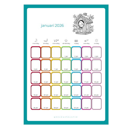 Maandkalenders 2026 ma-zo