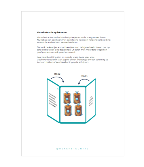 verhaalsommenkaarten vouwinstructie Quizkaarten verhaalsommen (midden groep 3)