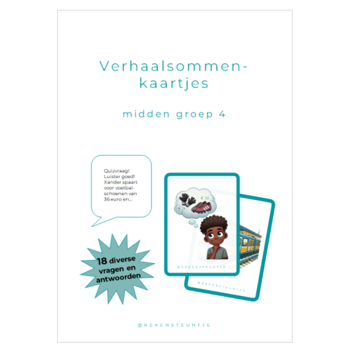 Quizkaarten verhaalsommen (midden groep 4)