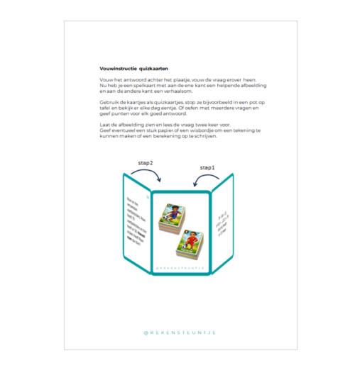 verhaalsommenkaarten vouwinstructie e4 Quizkaarten verhaalsommen (eind groep 4)