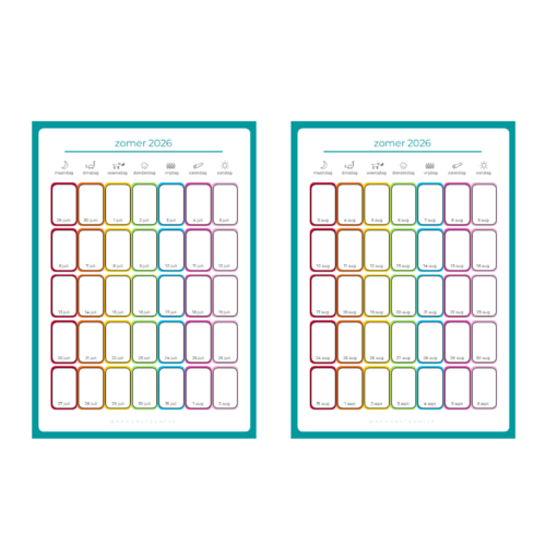 zomerkalender xl 2026 ma-zo Zomerkalender XL 2026