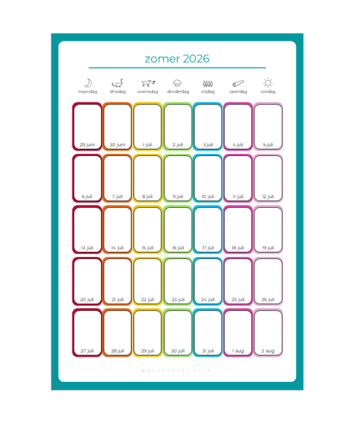 Zomerkalender XL 2026