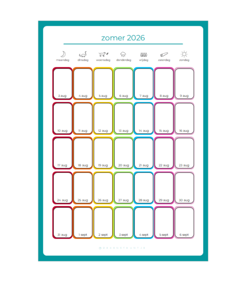Zomerkalender XL 2026