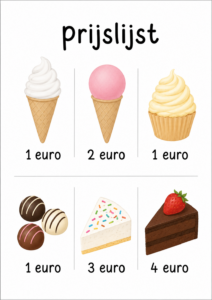 Prijslijst voor je ijsjeswinkel (gratis printable)
